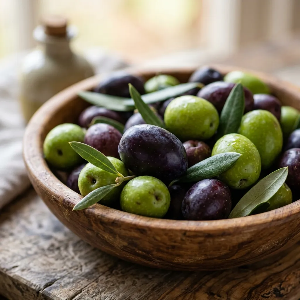 Dettaglio olive appena raccolte